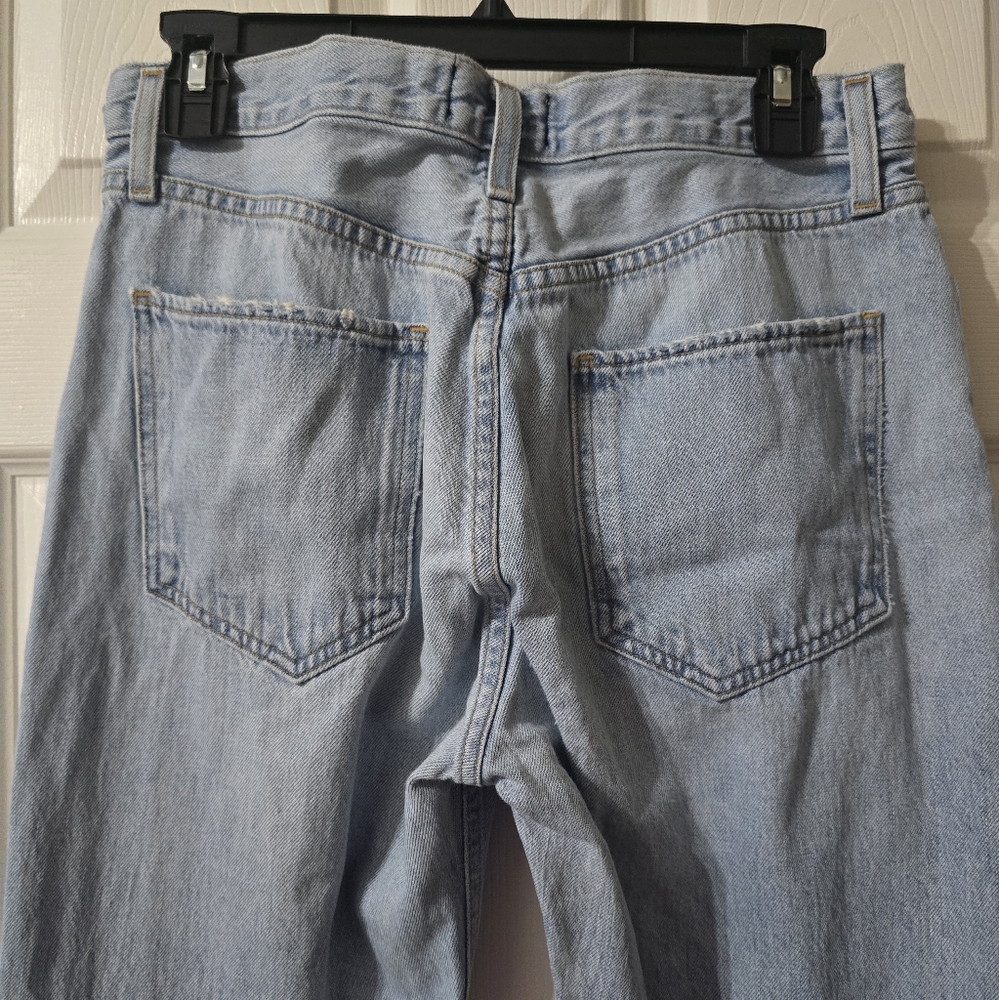 AGOLDE Riley High Rise Straight Crop, Button-Fly, Light Destructed Wash, EUC! - Picture 8 of 13